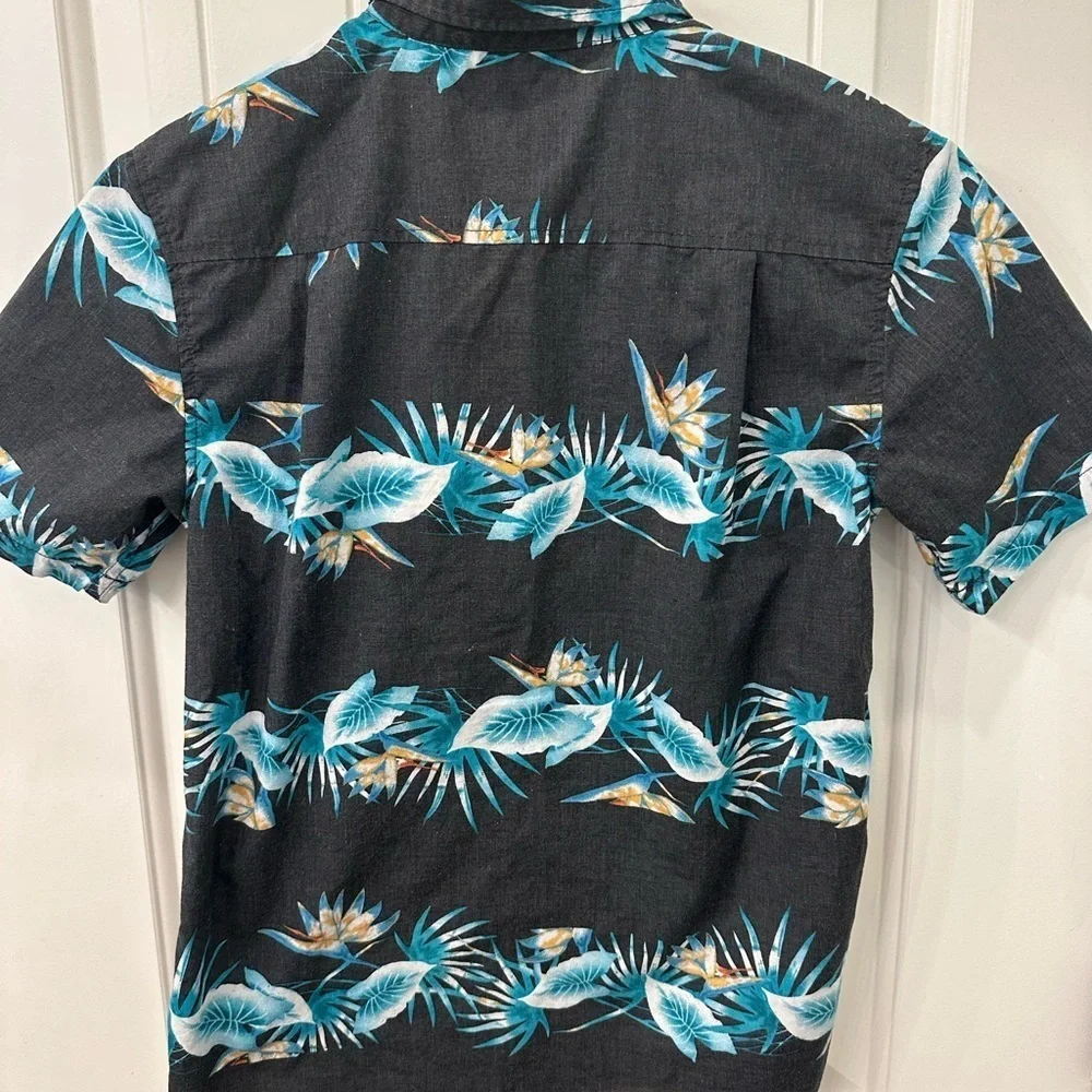 Retrofit Boys Tropical Print Shirt - Black and Blue M 10/12